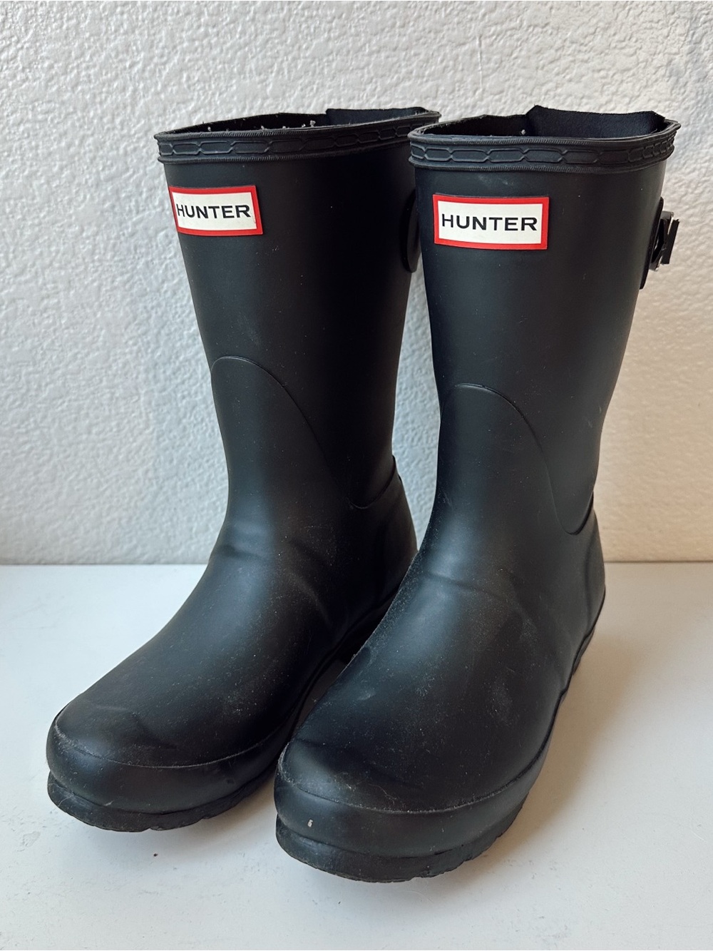 Hunter Women’s Black Rain Boots, Sz 5